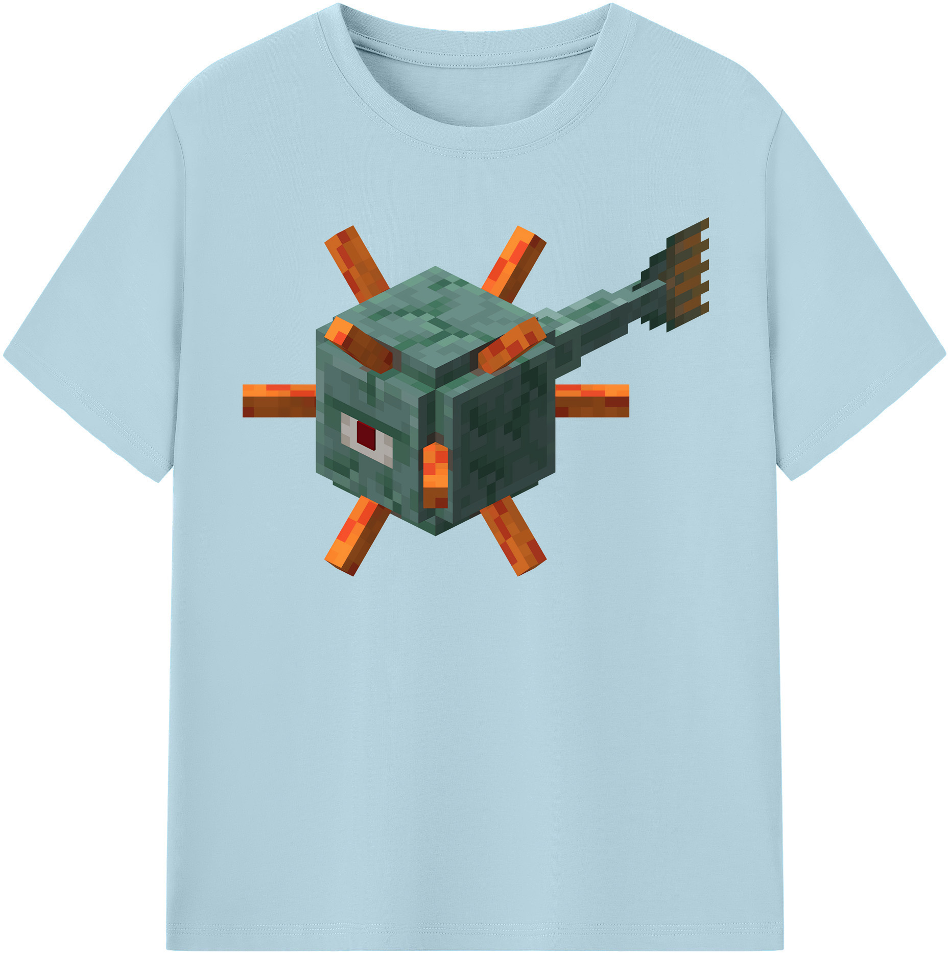 （画像用） マインクラフト ブロックの世界 Minecraft MC Block world 綿100％半袖Tシャツ（フロントプリント）